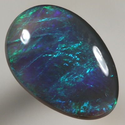 SOLID SEMI BLACK OPAL Bright and rich green and turquoise over blue